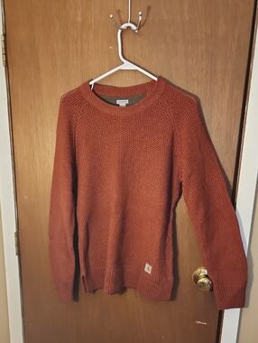 Carhartt Women's Rust Orange Crewneck Knit Sweater